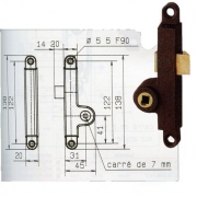 Serrure Gollot 1520 applique monopoint Métalux